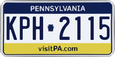 PA license plate KPH2115