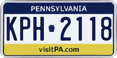 PA license plate KPH2118