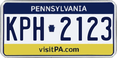PA license plate KPH2123