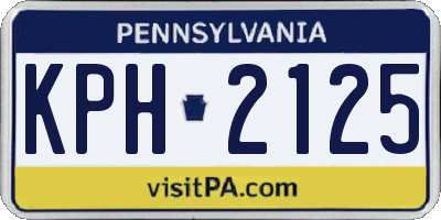 PA license plate KPH2125