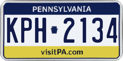 PA license plate KPH2134