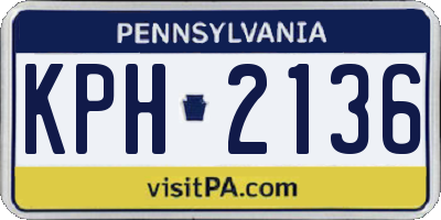 PA license plate KPH2136