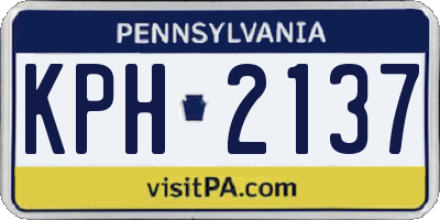 PA license plate KPH2137
