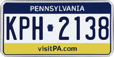 PA license plate KPH2138