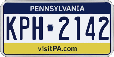 PA license plate KPH2142