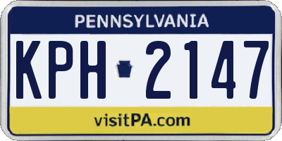 PA license plate KPH2147