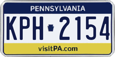 PA license plate KPH2154
