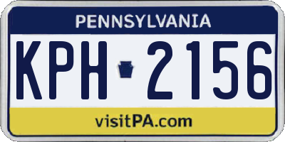PA license plate KPH2156