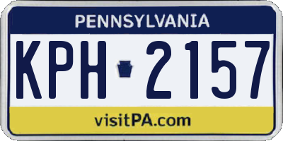 PA license plate KPH2157