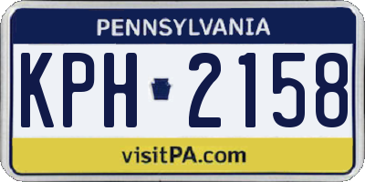 PA license plate KPH2158