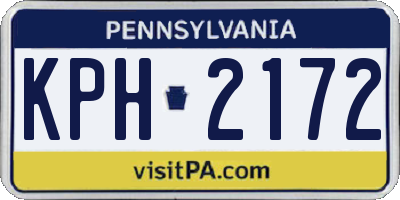 PA license plate KPH2172