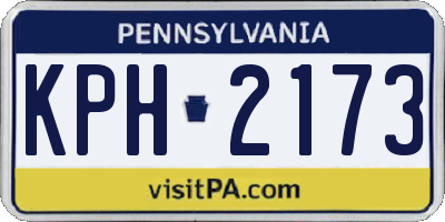 PA license plate KPH2173