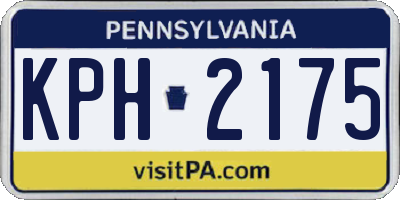 PA license plate KPH2175