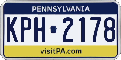 PA license plate KPH2178