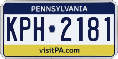 PA license plate KPH2181