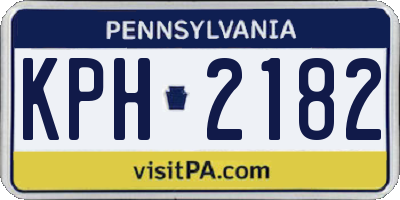 PA license plate KPH2182