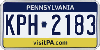 PA license plate KPH2183