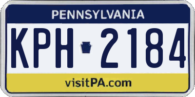 PA license plate KPH2184