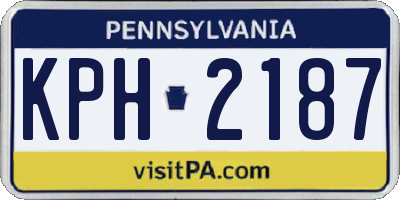 PA license plate KPH2187