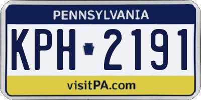 PA license plate KPH2191