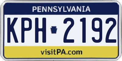 PA license plate KPH2192
