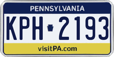 PA license plate KPH2193