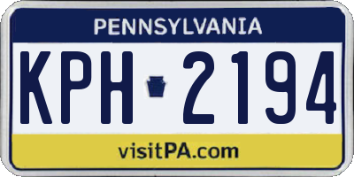 PA license plate KPH2194