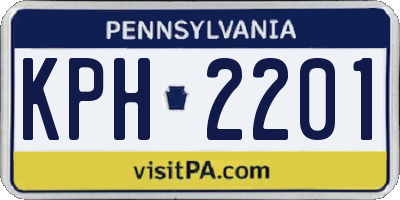 PA license plate KPH2201