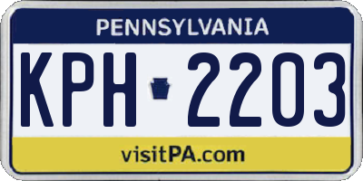 PA license plate KPH2203