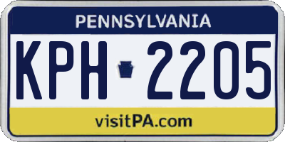 PA license plate KPH2205