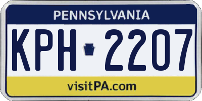 PA license plate KPH2207