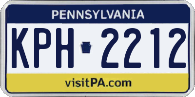 PA license plate KPH2212