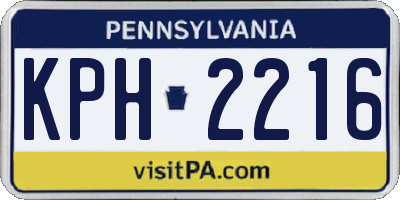 PA license plate KPH2216