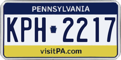 PA license plate KPH2217