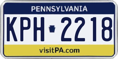 PA license plate KPH2218