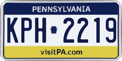 PA license plate KPH2219