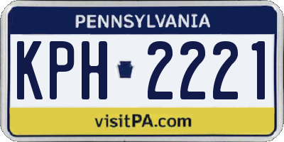 PA license plate KPH2221