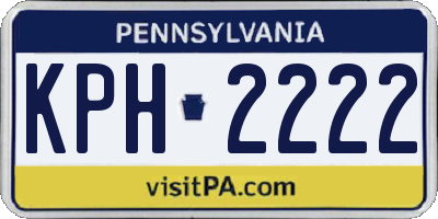 PA license plate KPH2222