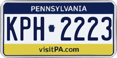 PA license plate KPH2223