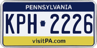 PA license plate KPH2226