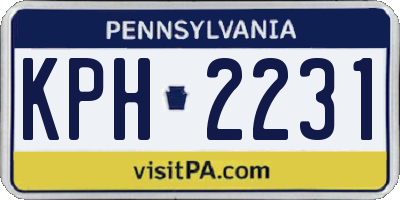 PA license plate KPH2231