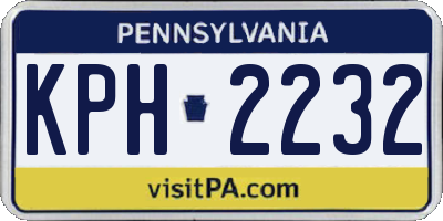 PA license plate KPH2232