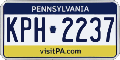 PA license plate KPH2237