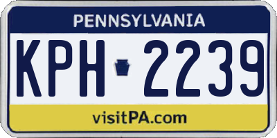PA license plate KPH2239