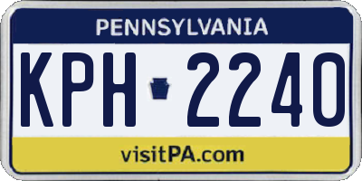 PA license plate KPH2240