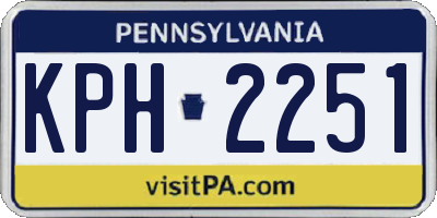 PA license plate KPH2251