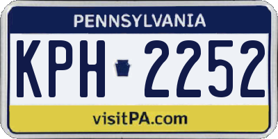 PA license plate KPH2252