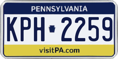 PA license plate KPH2259
