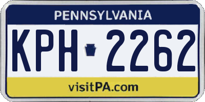 PA license plate KPH2262