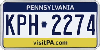 PA license plate KPH2274
